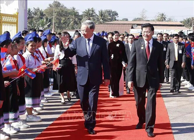 Tổng Bí thư Tô Lâm dự Lễ khánh thành Công viên Hữu nghị Lào - Việt Nam ở thủ đô Viêng Chăn