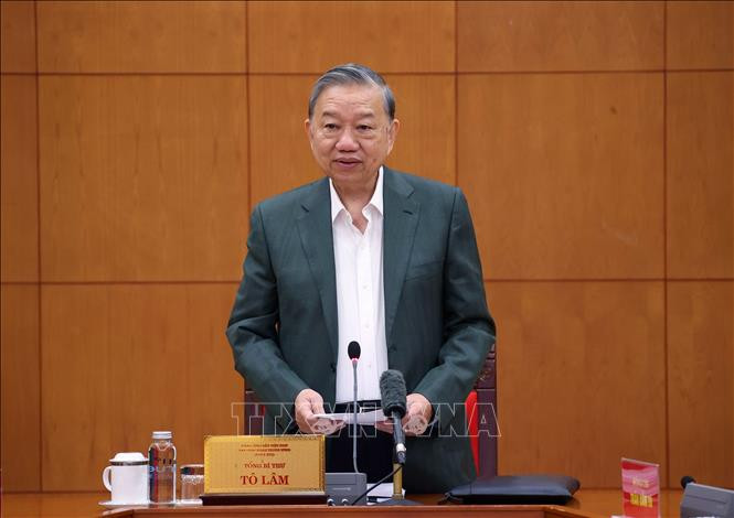 Tổng Bí thư Tô Lâm chủ trì buổi làm việc với Thường trực các Tiểu ban Đại hội XIV của Đảng