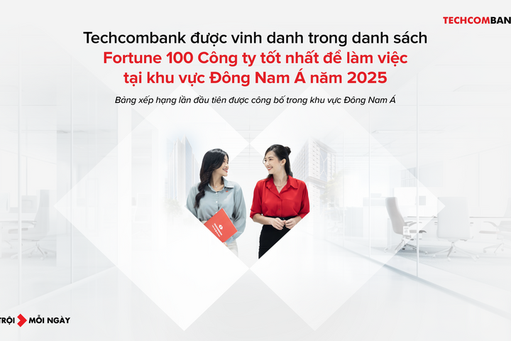 Techcombank ghi dấu ấn nhờ chiến lược nhân sự quốc tế, lọt Top 100 nơi làm việc tốt nhất Đông Nam Á