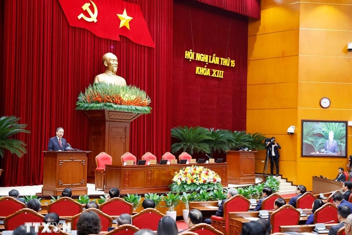 Toàn cảnh phiên bế mạc Hội nghị lần thứ 15 Ban Chấp hành Trung ương Đảng khóa XIII