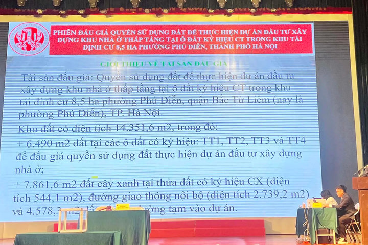 Phường Phú Diễn đấu giá đất để thực hiện Dự án đầu tư xây dựng nhà ở thấp tầng