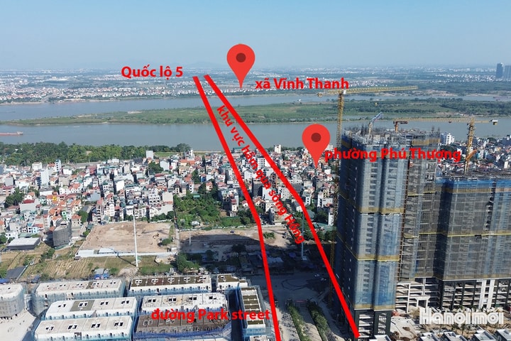 Toàn cảnh khu vực sẽ xây hầm qua sông Hồng gần 22 nghìn tỷ đồng