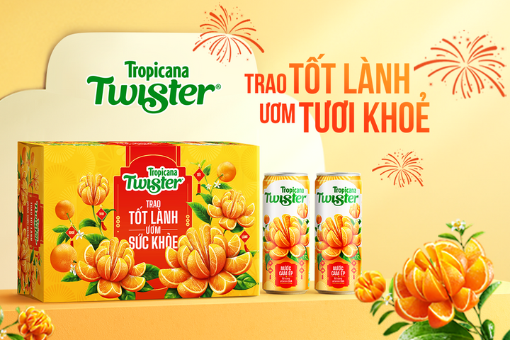 Không gian check-in độc đáo tại Hội chợ Xuân Hà Nội 2026 cùng Nước cam ép Twister