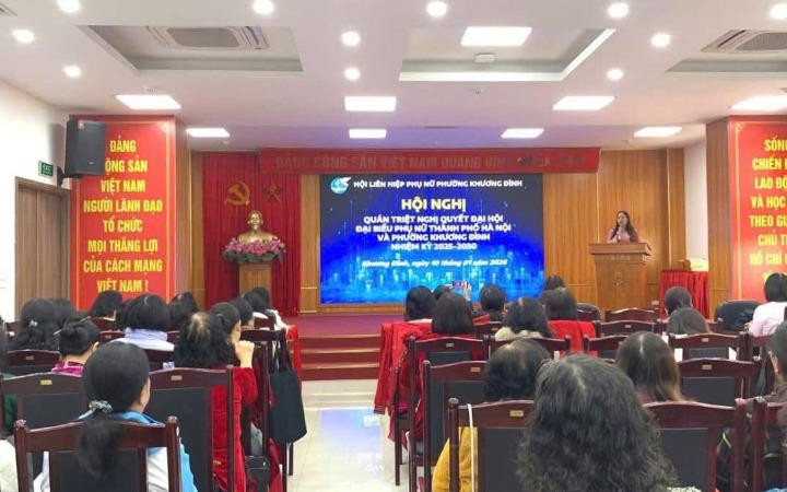 Hội LHPN phường Khương Đình quán triệt Nghị quyết Đại hội đại biểu Phụ nữ thành phố nhiệm kỳ 2025-2030