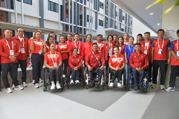 ASEAN Para Games 13: Thứ trưởng Hoàng Đạo Cương tiếp thêm động lực cho đoàn Thể thao người khuyết tật Việt Nam