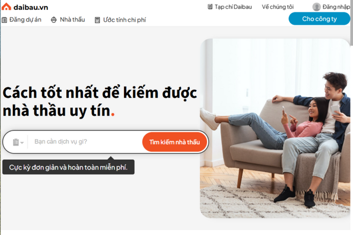 Nền tảng Daibau: Giải pháp hỗ trợ tìm nhà thầu, thợ uy tín nhanh chóng, minh bạch và không ràng buộc
