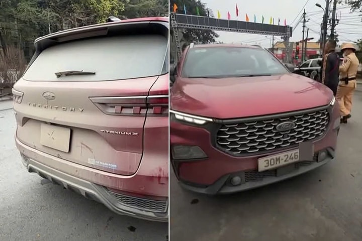 Phạt 23 triệu đồng tài xế ô tô để bùn đất che khuất biển số