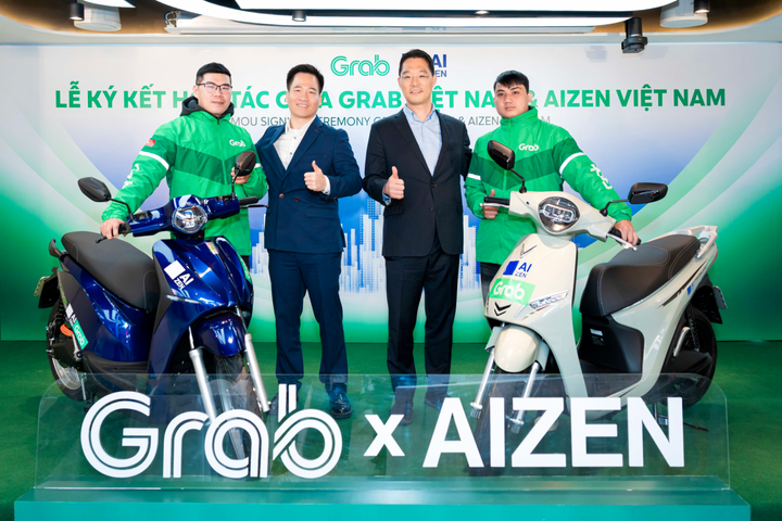 Grab tác cùng AIZEN Việt Nam mang đến giải pháp thuê xe máy điện cho đối tác tài xế Grab