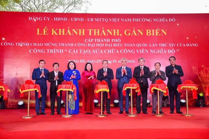 Khánh thành Công viên Nghĩa Đô - Công trình cấp thành phố chào mừng thành công Đại hội XIV của Đảng