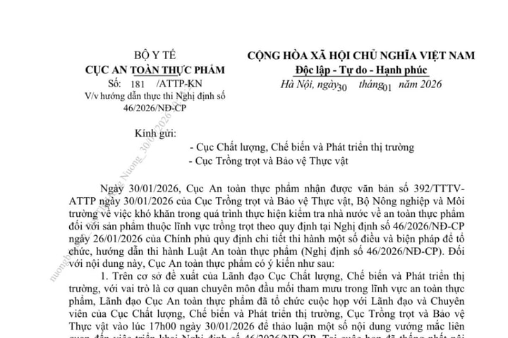 Hướng dẫn triển khai Nghị định số 46/2026/NĐ-CP về kiểm tra nhà nước an toàn thực phẩm đối với lĩnh vực trồng trọt