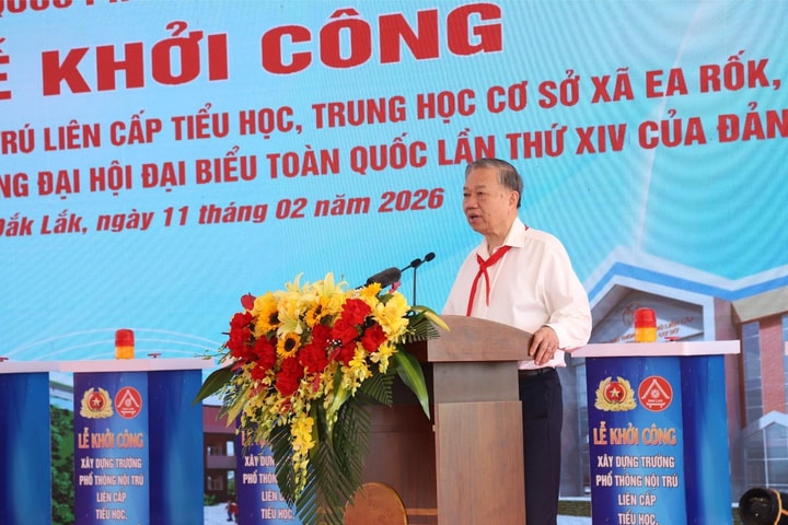 Tổng Bí thư Tô Lâm dự Lễ khởi công Trường phổ thông nội trú liên cấp xã Ea Rốk, Đắk Lắk