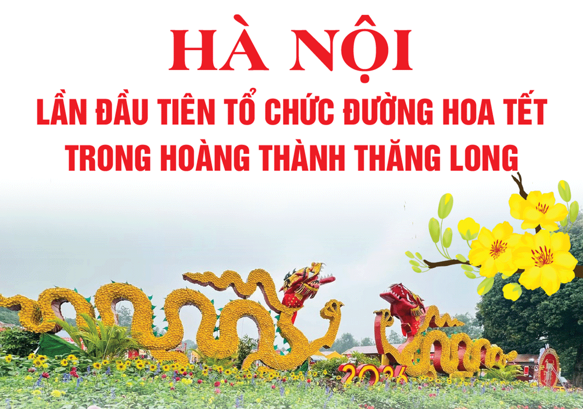 Hà Nội: Lần đầu tiên có đường hoa Tết tại Hoàng thành Thăng Long