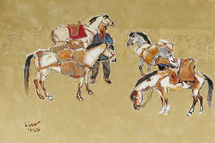 Vó ngựa miền biên cương trong tranh Đỗ Đức