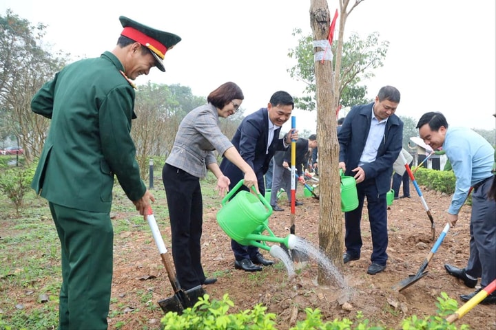 Xã Quang Minh trồng hơn 3.000 cây xanh trong năm 2026