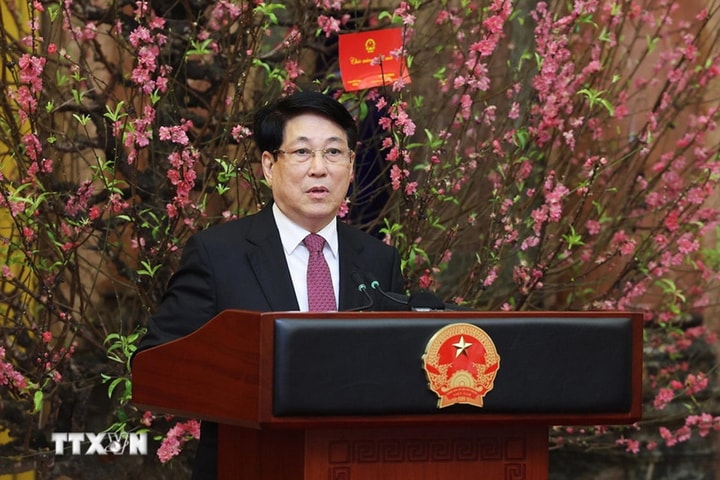 Chủ tịch nước Lương Cường gặp mặt đầu Xuân với cán bộ Văn phòng Chủ tịch nước