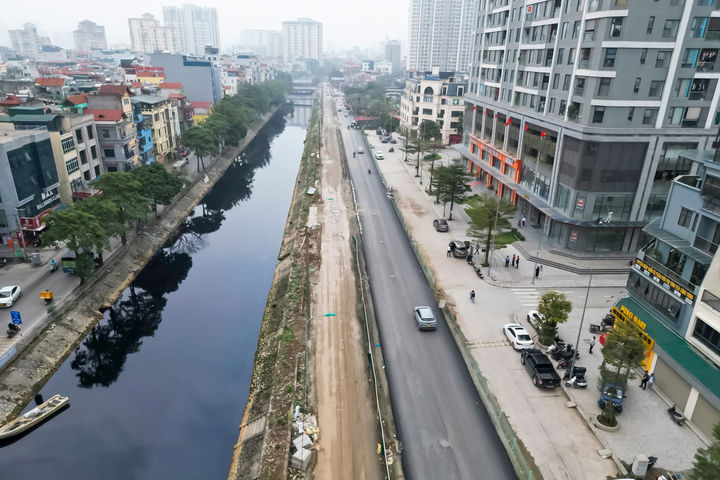 600m đường Nguyễn Cảnh Dị dần thay “áo mới” sau nhiều năm xuống cấp