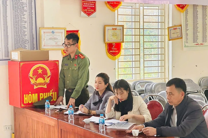 Công an xã Yên Bài triển khai các phương án cho ngày bầu cử