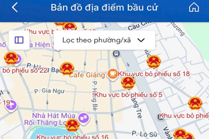 Ứng dụng iHanoi hỗ trợ cử tri đi bầu cử
