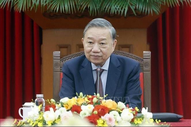 Tổng Bí thư Tô Lâm tiếp Bộ trưởng các Bộ Ngoại giao, Quốc phòng và Công an Trung Quốc