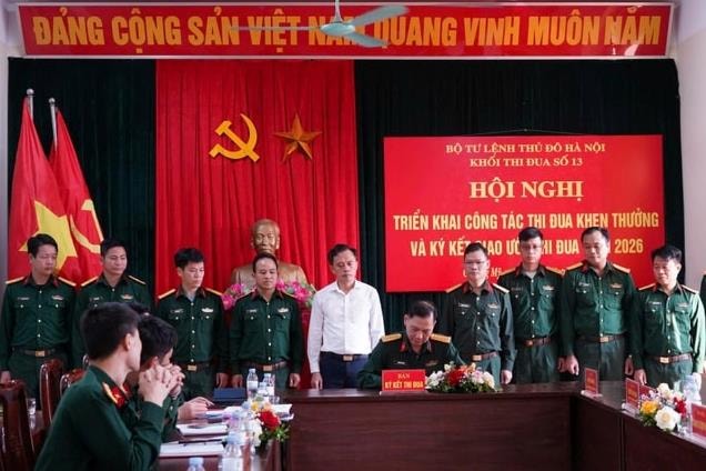 Cụm thi đua số 13 - Bộ Tư lệnh Thủ đô Hà Nội ký giao ước thi đua năm 2026