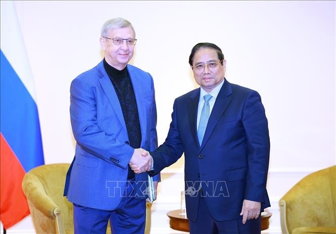Thủ tướng Phạm Minh Chính làm việc với các doanh nghiệp hàng đầu của Nga trong lĩnh vực hạ tầng