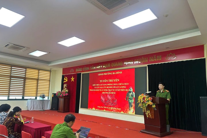 Phường Ba Đình tập huấn công tác phòng cháy, chữa cháy cho 550 cán bộ, người dân