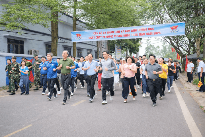 Xã Kim Anh: Ngày chạy Olympic, lan tỏa phong trào rèn luyện sức khỏe toàn dân