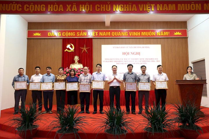 Xã Chương Dương tổng kết công tác bầu cử đại biểu Quốc hội khóa XVI và đại biểu HĐND các cấp nhiệm kỳ 2026–2031