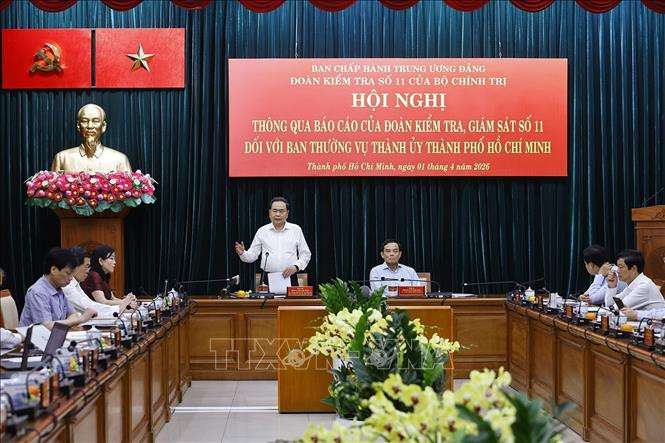 Thông qua Báo cáo kiểm tra, giám sát đối với Ban Thường vụ Thành ủy Thành phố Hồ Chí Minh