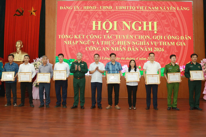Xã Yên Lãng tổng kết công tác tuyển chọn, gọi công dân nhập ngũ