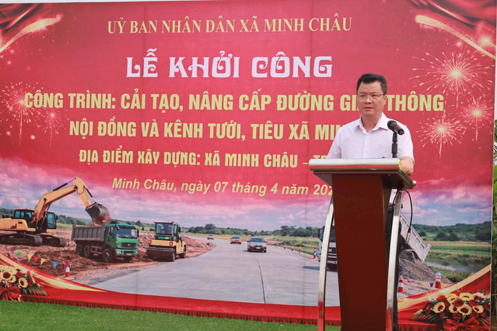 Xã Minh Châu khởi công dự án cải tạo đường giao thông nội đồng và kênh tưới tiêu