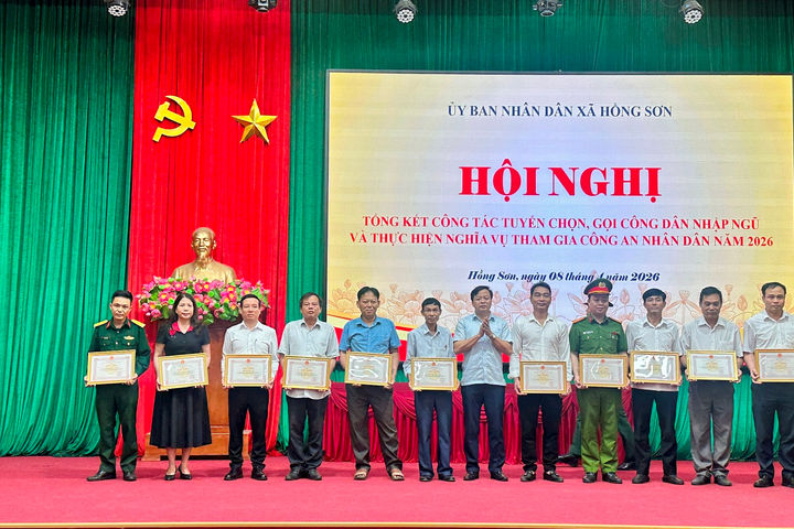 Xã Hồng Sơn hoàn thành chỉ tiêu tuyển quân năm 2026