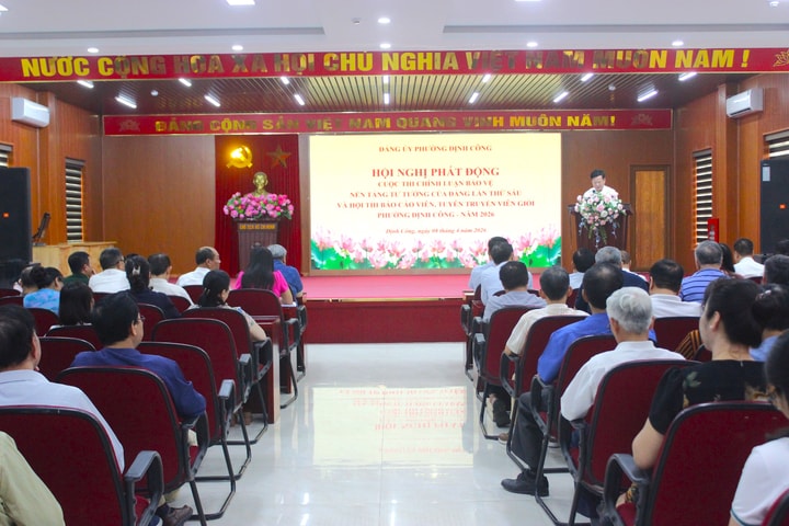 Phường Định Công phát động Cuộc thi chính luận và Hội thi báo cáo viên, tuyên truyền viên giỏi năm 2026
