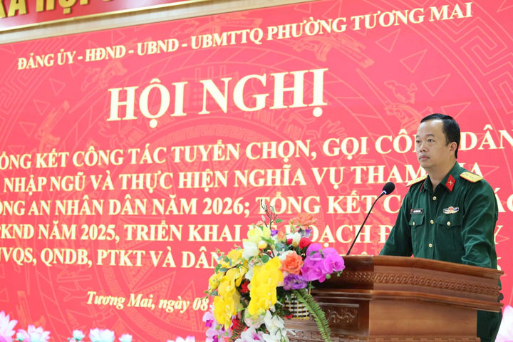 Phường Tương Mai hoàn thành 100% chỉ tiêu giao quân 2026