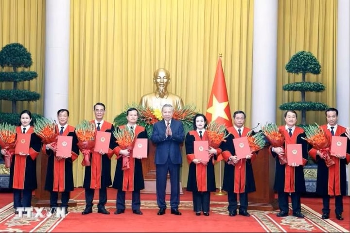 Tổng Bí thư, Chủ tịch nước Tô Lâm trao quyết định bổ nhiệm Thẩm phán Tòa án nhân dân Tối cao