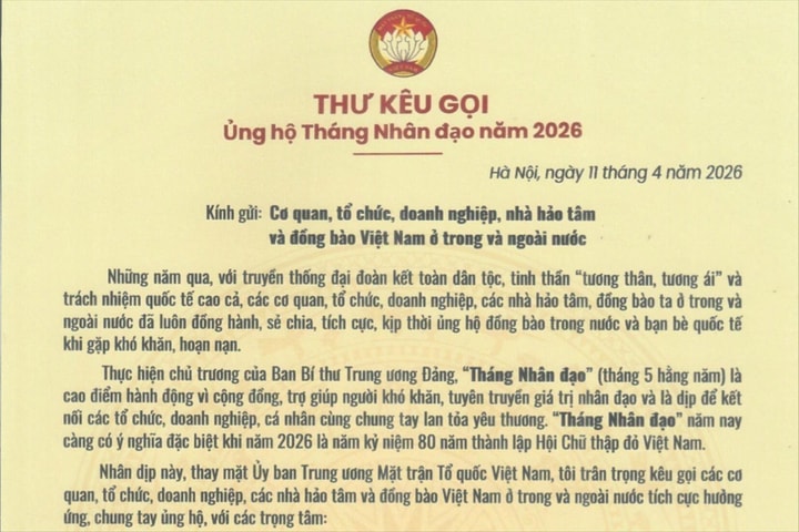 Lan tỏa yêu thương, chung tay vì cộng đồng trong “Tháng Nhân đạo 2026”