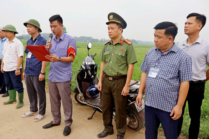 Xã Đoài Phương cưỡng chế kiểm đếm đất dự án Cụm công nghiệp Sơn Đông