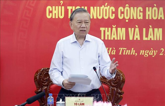 Tổng Bí thư, Chủ tịch nước Tô Lâm: Hà Tĩnh khơi dậy khát vọng phát triển, quyết tâm đạt mục tiêu tăng trưởng nhanh, bền vững