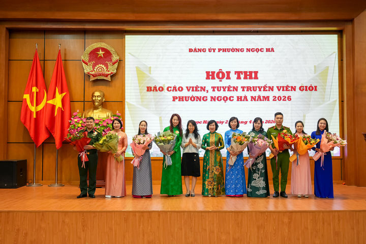 Sôi nổi Hội thi Báo cáo viên, tuyên truyền viên giỏi phường Ngọc Hà