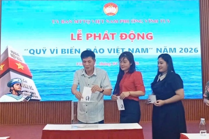 Phường Vĩnh Tuy phát động ủng hộ Quỹ “Vì biển, đảo Việt Nam” năm 2026