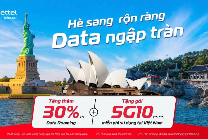 Mừng Đại lễ, chào hè rực rỡ: Viettel tặng ưu đãi kép Data Roaming và Data 5G trong nước