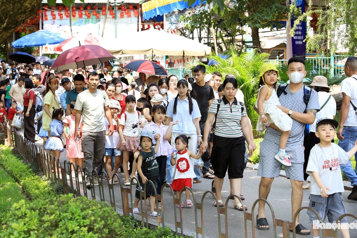 Chen chân vui chơi ở Vườn thú Hà Nội