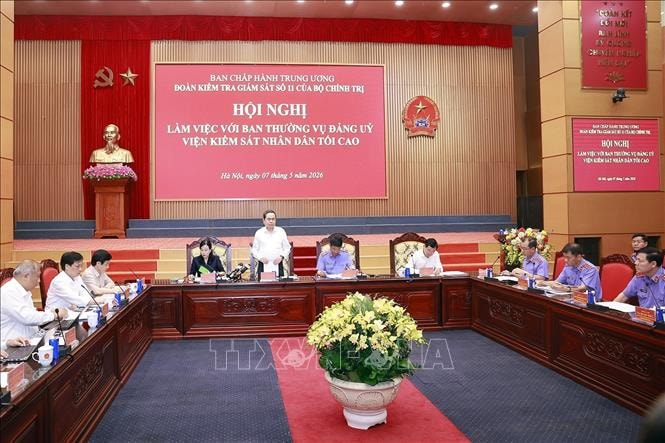 Đoàn Kiểm tra, giám sát của Bộ Chính trị, Ban Bí thư làm việc với Ban Thường vụ Đảng ủy Viện Kiểm sát nhân dân tối cao