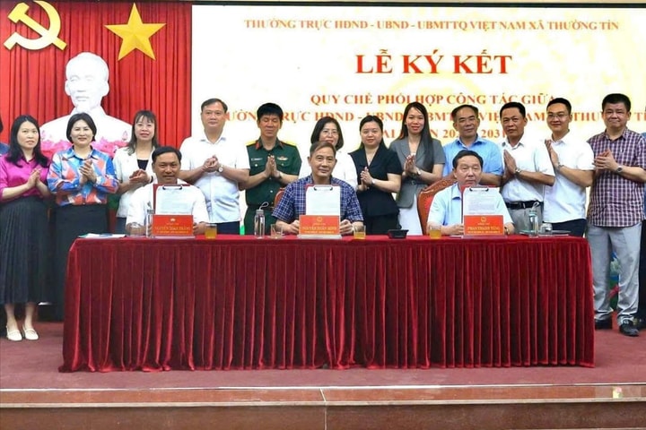 Các cơ quan của xã Thường Tín ký kết quy chế phối hợp công tác