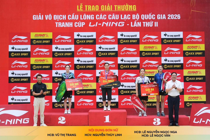 Thùy Linh ngược dòng đẳng cấp, cùng Đức Phát đăng quang chức vô địch Giải cầu lông câu lạc bộ quốc gia 2026