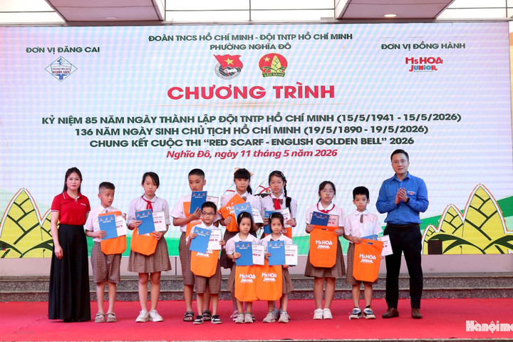 Thiếu nhi Nghĩa Đô tự hào truyền thống Đội, tỏa sáng tại sân chơi tiếng Anh