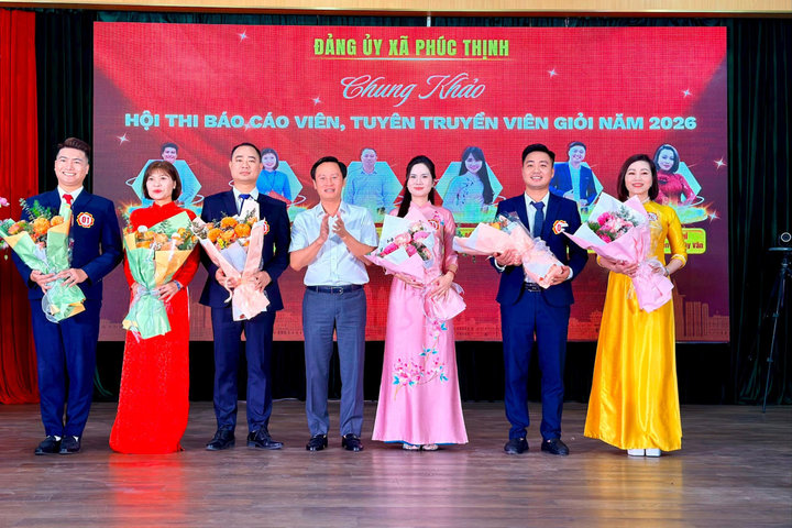 Xã Phúc Thịnh: Chung khảo Hội thi Báo cáo viên, tuyên truyền viên giỏi năm 2026