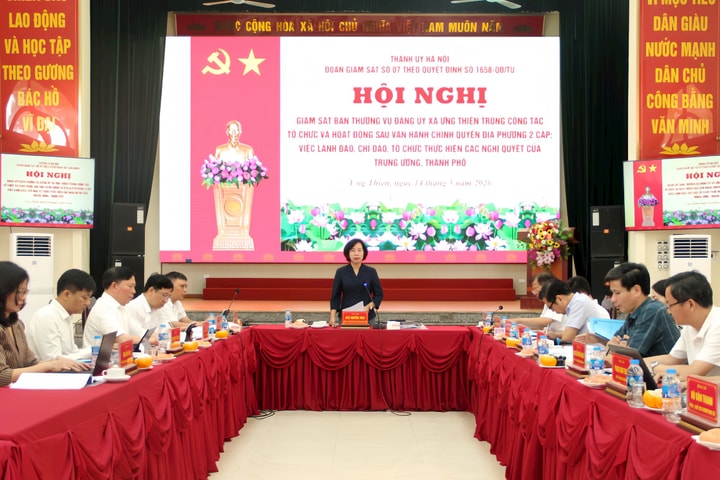 Đoàn giám sát số 07 của Thành ủy Hà Nội làm việc với xã Ứng Thiên về vận hành chính quyền địa phương hai cấp