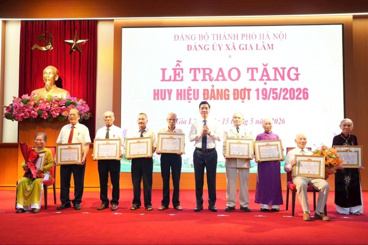 Gia Lâm: 53 đảng viên được trao tặng Huy hiệu Đảng đợt 19-5
