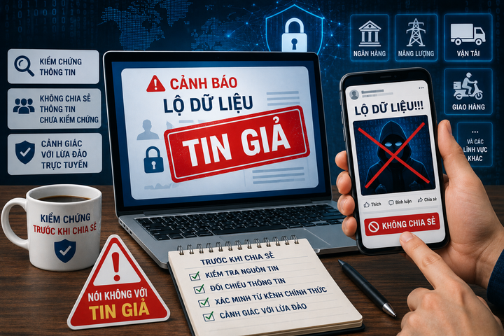Cảnh báo tin giả về “lộ dữ liệu” lan truyền trên không gian mạng